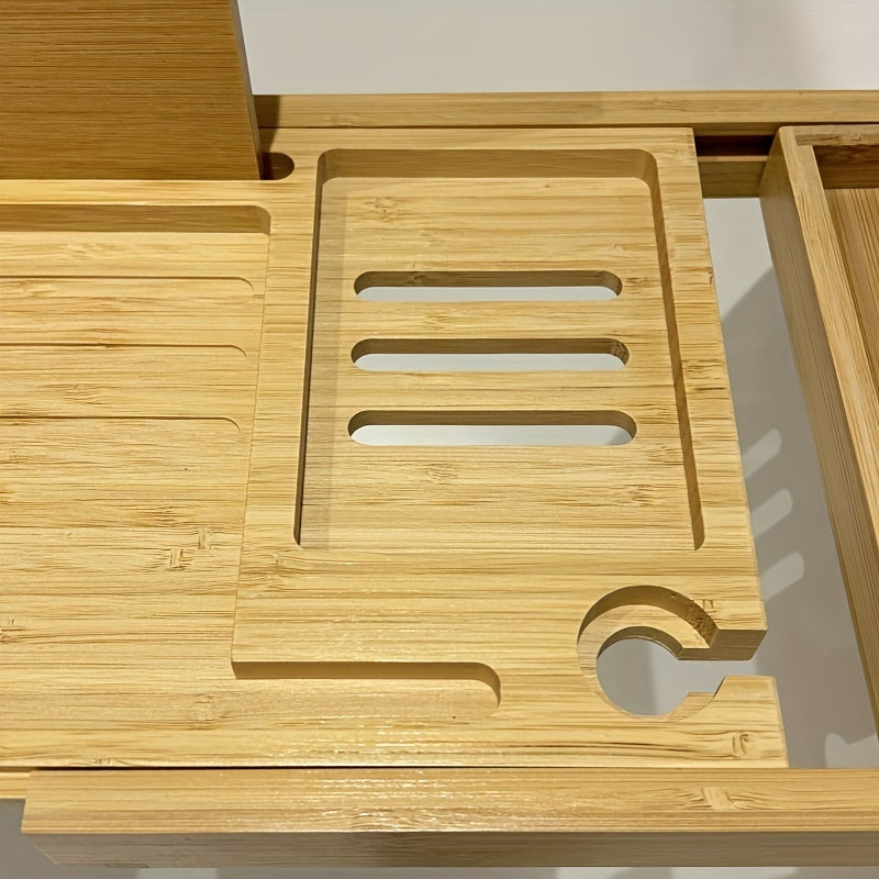 BambooLux - Bandeja extensible para bañera para una relajación similar a un spa