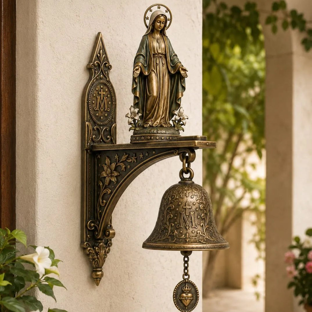Campana de Pared Bronce con Motivo de María