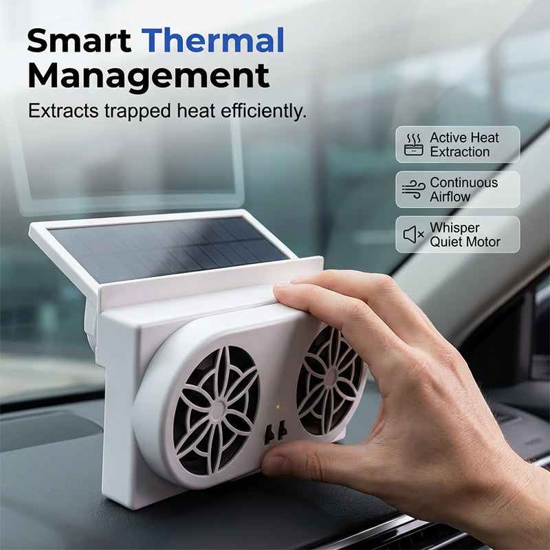 Ventilador Solar para Auto — Comodidad de Enfriamiento Instantáneo
