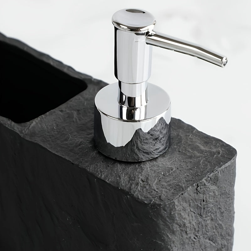 Dispensador de jabón de cocina con soporte para esponja de piedra natural – Elegante y práctico