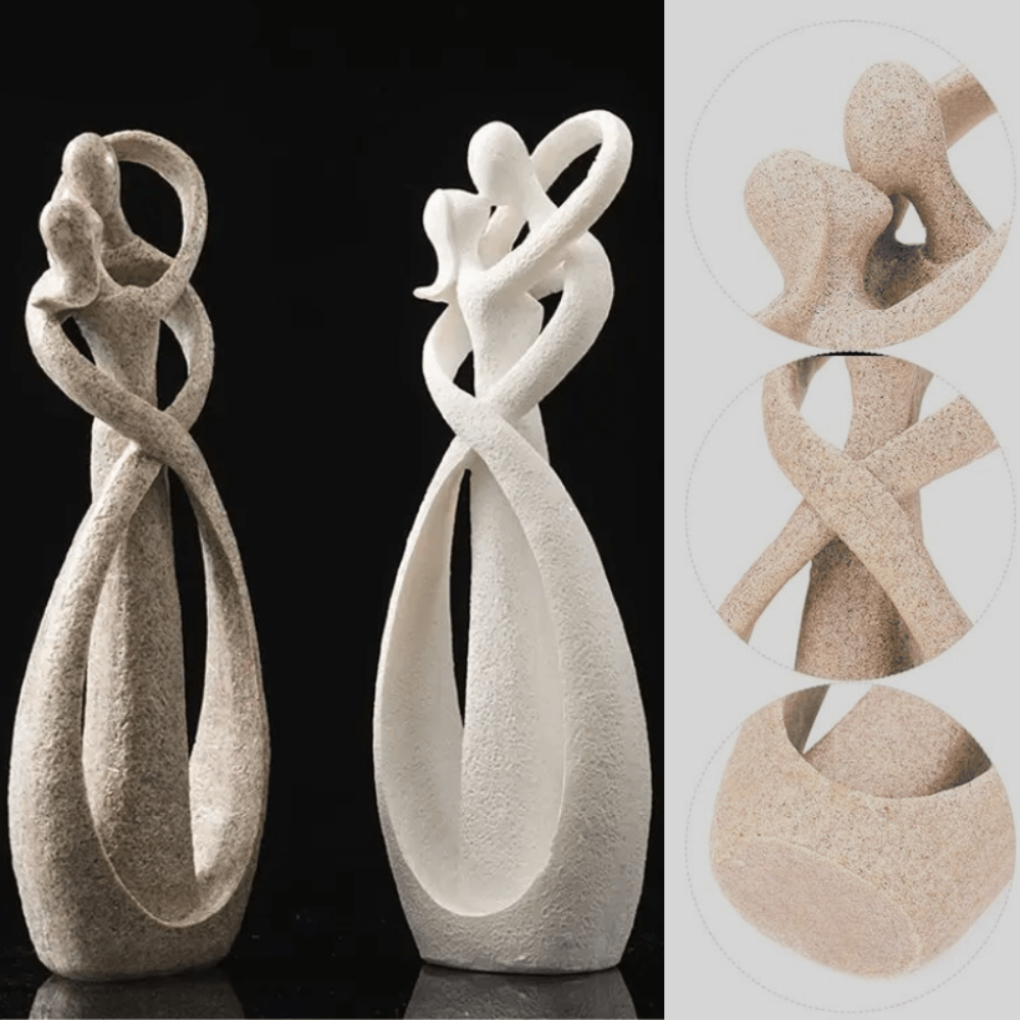 Escultura abstracta de amor eterno