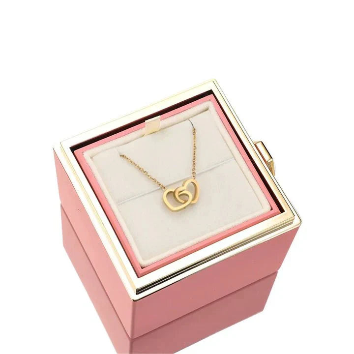 Caja de Rosa Eterna con Collar Personalizado para Damas