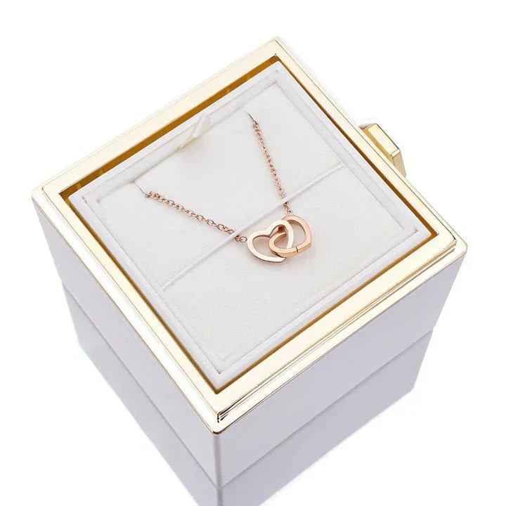 Caja de Rosa Eterna con Collar Personalizado para Damas