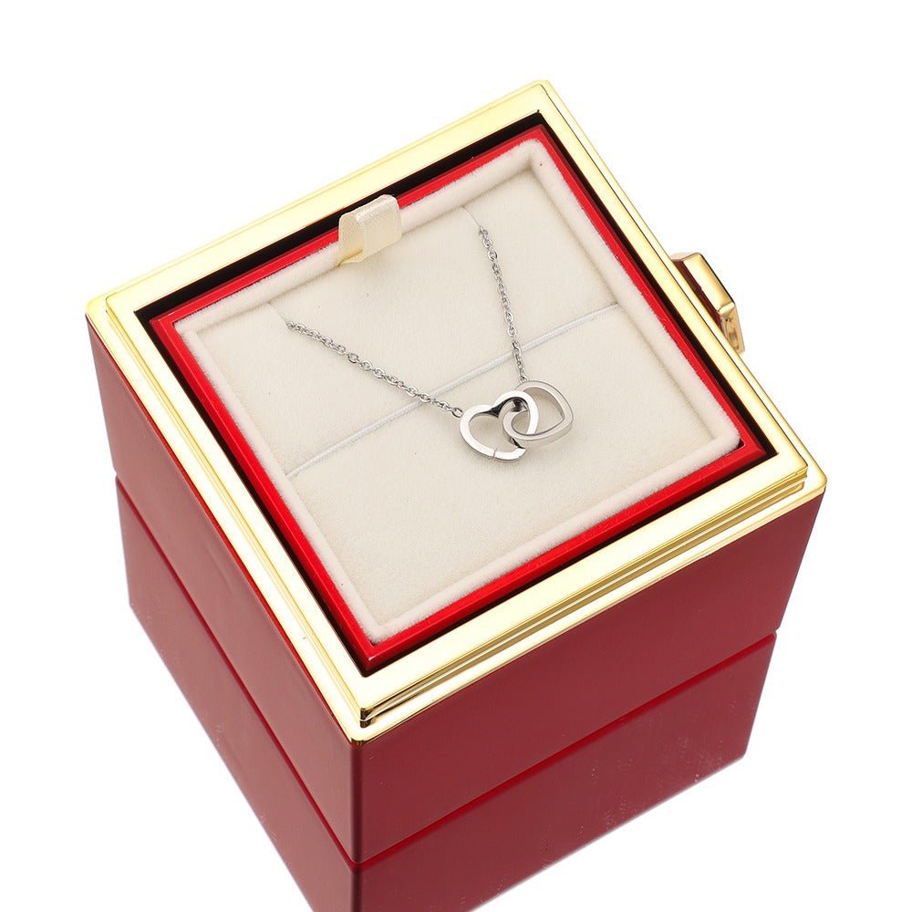 Caja de Rosa Eterna con Collar Personalizado para Damas