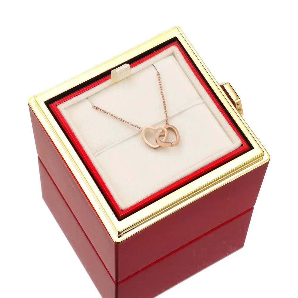 Caja de Rosa Eterna con Collar Personalizado para Damas