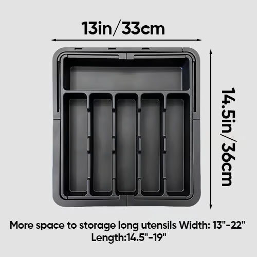 Organizador de cajón extensible y ajustable para una cocina
