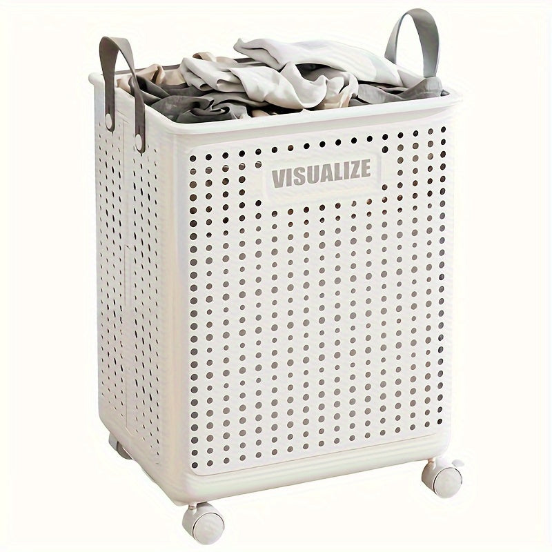 Caja de lavandería plegable con ruedas
