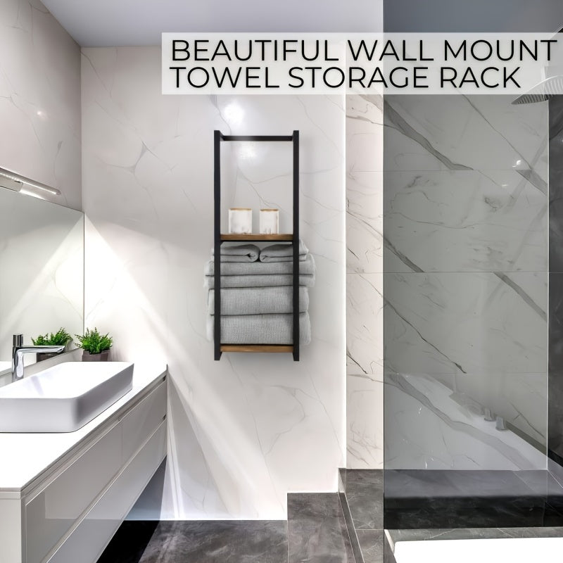 Estante de Toallas Industrial con Estantes – Mueble de Pared Elegante y Funcional
