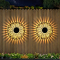 Conjunto de Lámparas de Pared Solares Solviora con 2 Piezas | Diseño de Peonías de Hierro | 28 cm de altura