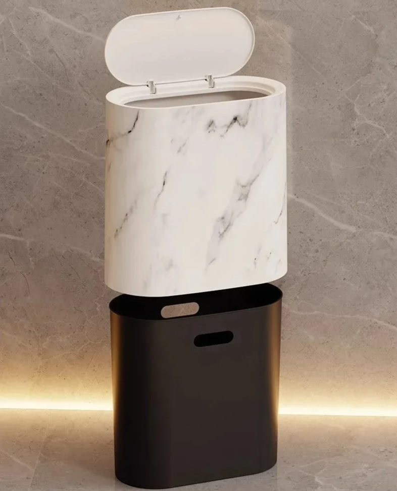 Cubeta de Basura con Diseño de Mármol Nórdico Kalsten