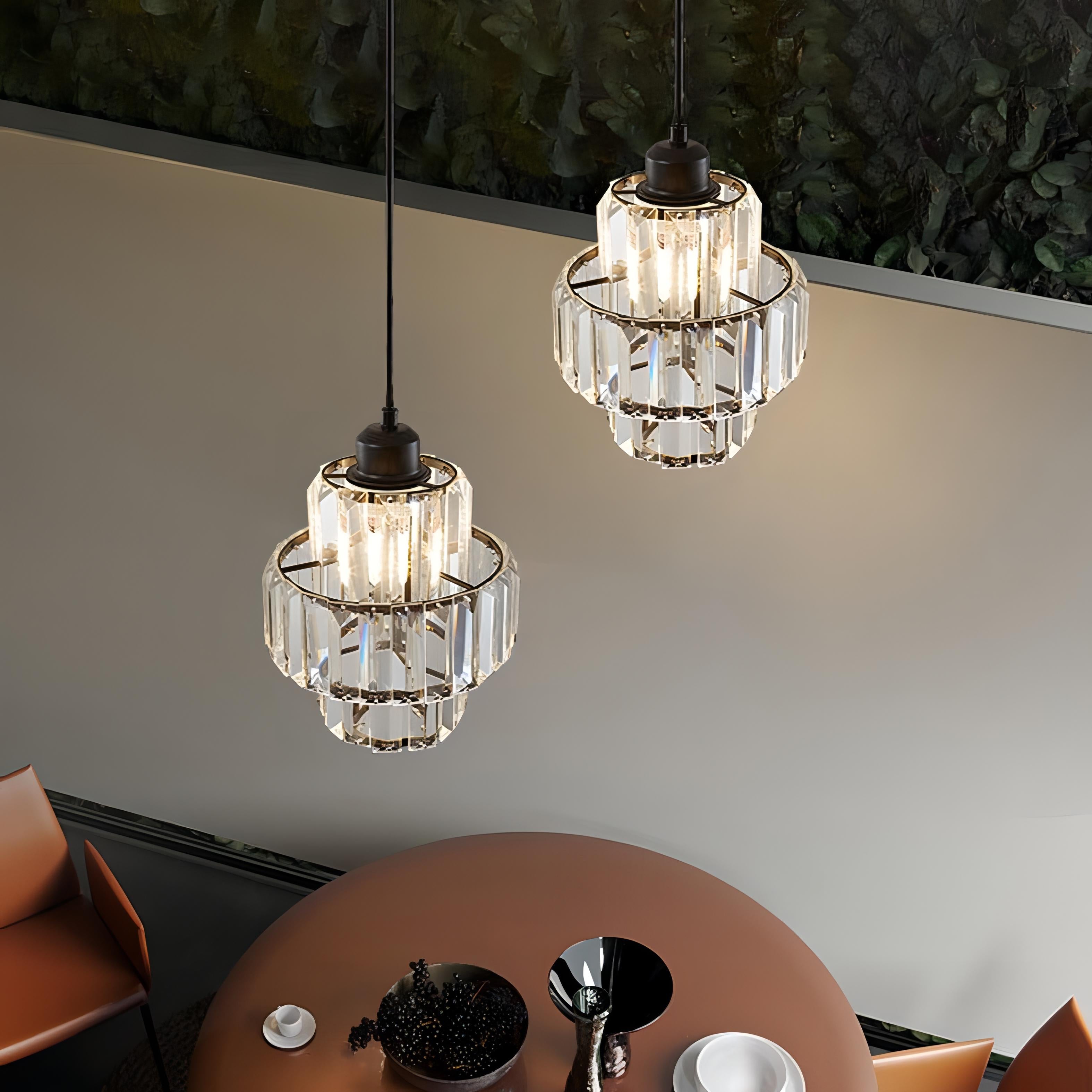Lámpara Colgante de Techo de Cristal Elegante