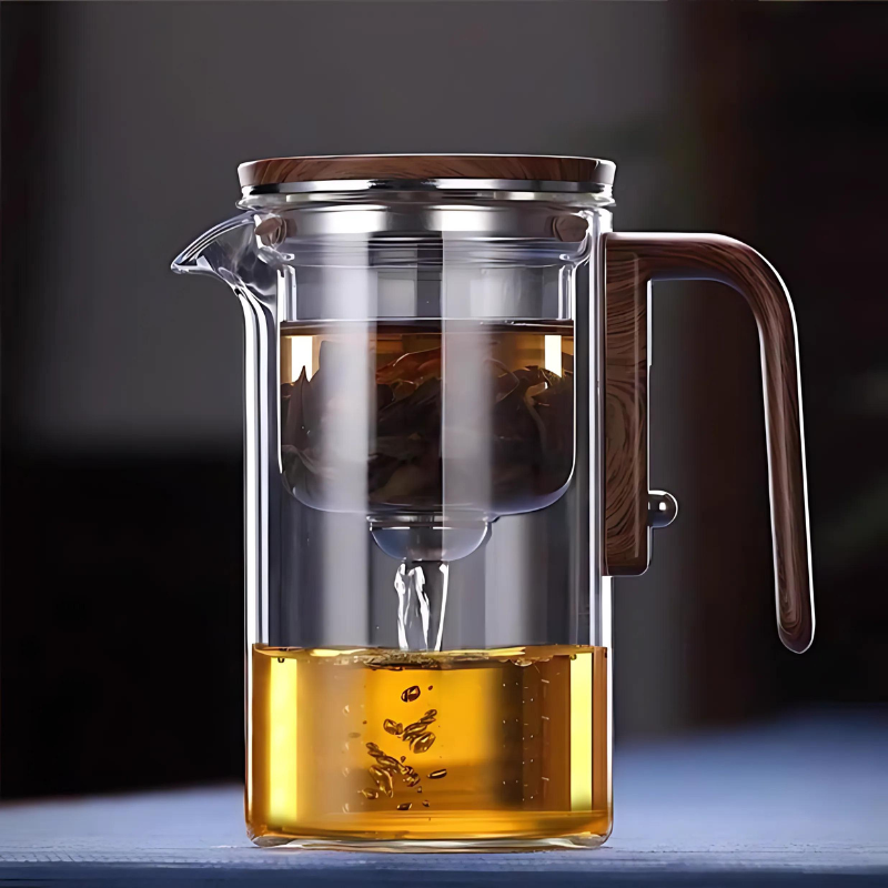 Infusor de Té de Vidrio Elegante con Tecnología de Separación de Agua