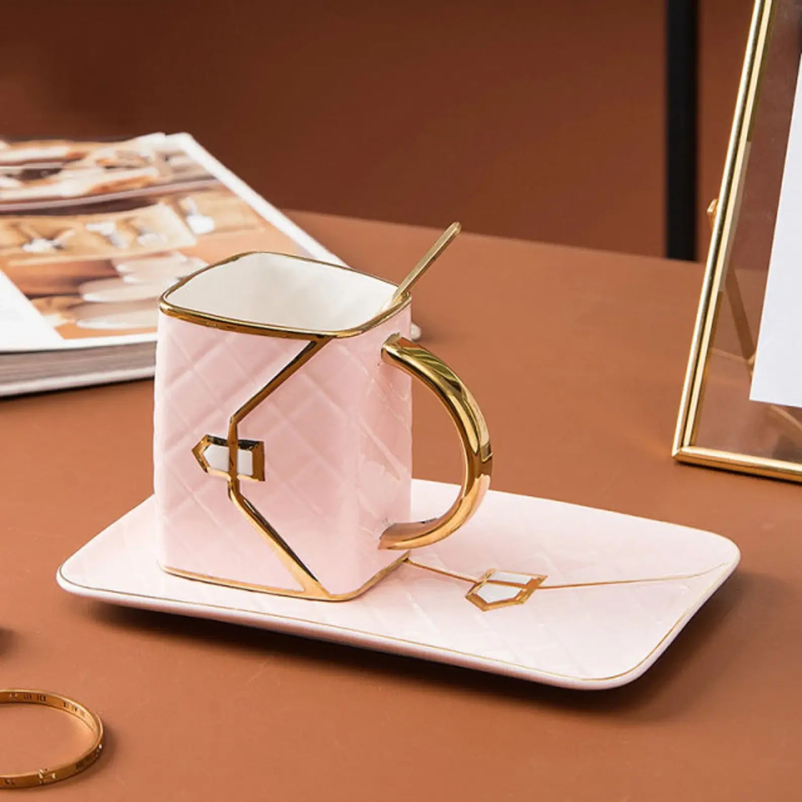 Elegante Set de Taza de Mano – Regalo Perfecto para Amantes del Té y Café