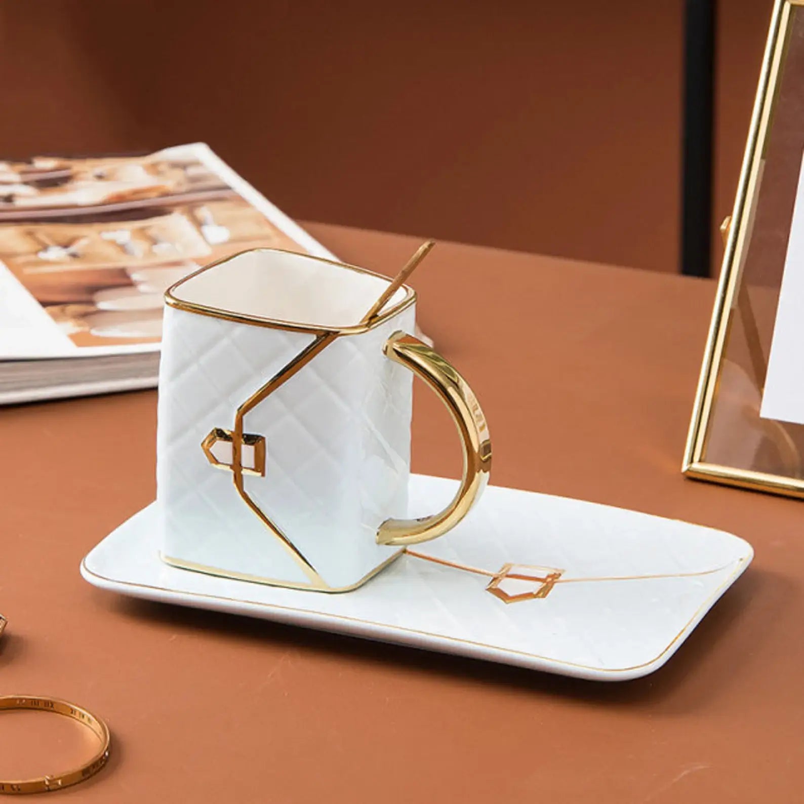 Elegante Set de Taza de Mano – Regalo Perfecto para Amantes del Té y Café
