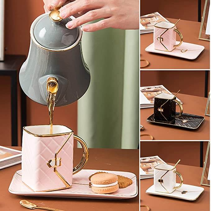 Elegante Set de Taza de Mano – Regalo Perfecto para Amantes del Té y Café