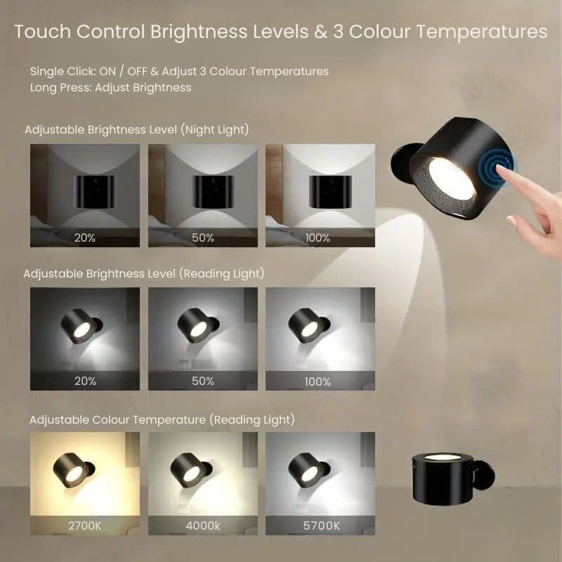 Lámpara de Pared LED Recargable para el Hogar