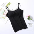 Camiseta de mujer con sujetador incorporado y tirantes ajustables