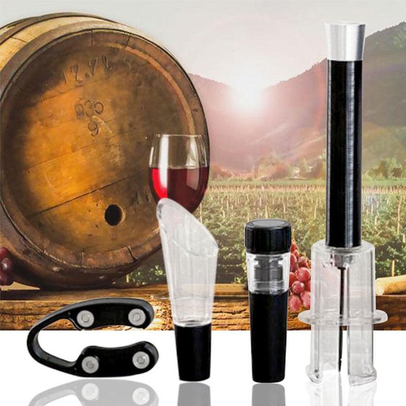 Set de Sacacorchos: Aire a Presión, Cortador de Papel de Aluminio, Vertedor de Vino