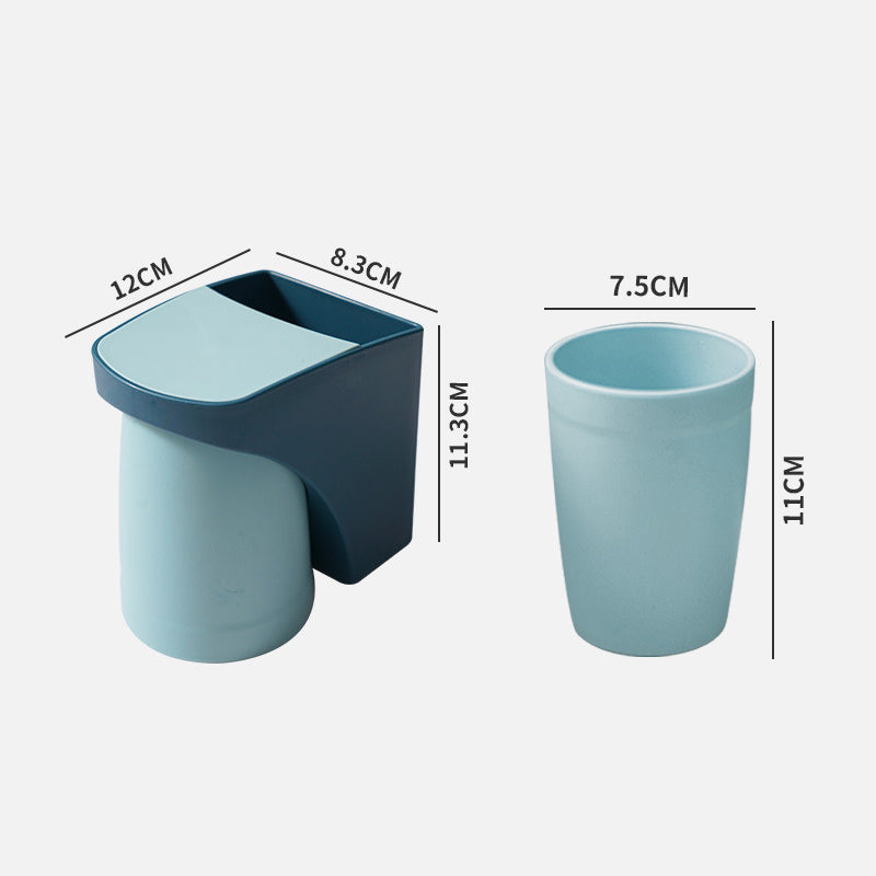 Soporte de Cepillo de Dientes Magnético con Vaso para Enjuague Bucal para el Baño