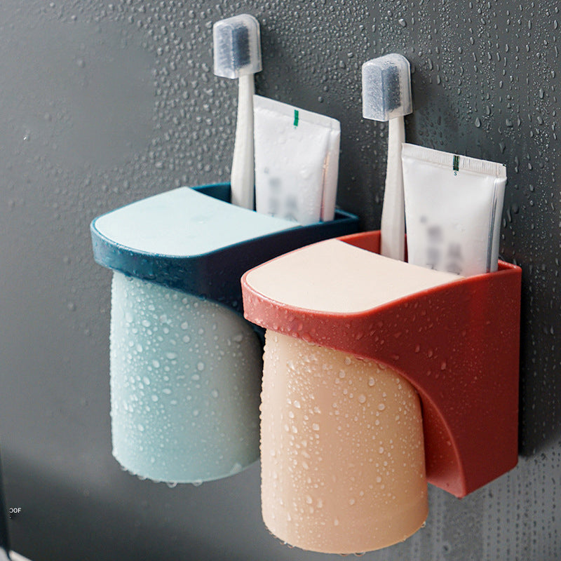 Soporte de Cepillo de Dientes Magnético con Vaso para Enjuague Bucal para el Baño