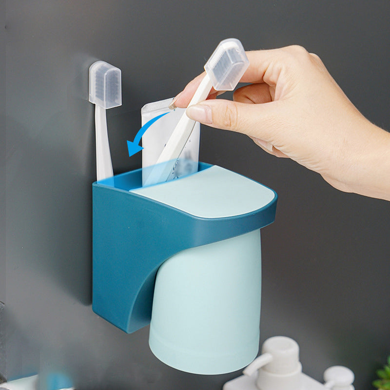 Soporte de Cepillo de Dientes Magnético con Vaso para Enjuague Bucal para el Baño