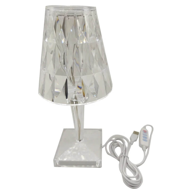 Lámpara de Mesa de Cristal Recargable Elegante para Iluminación Ambiante