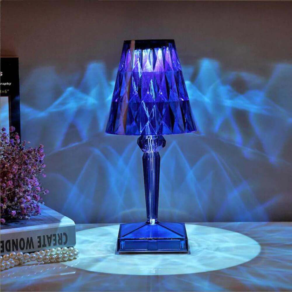 Lámpara de Mesa de Cristal Recargable Elegante para Iluminación Ambiante