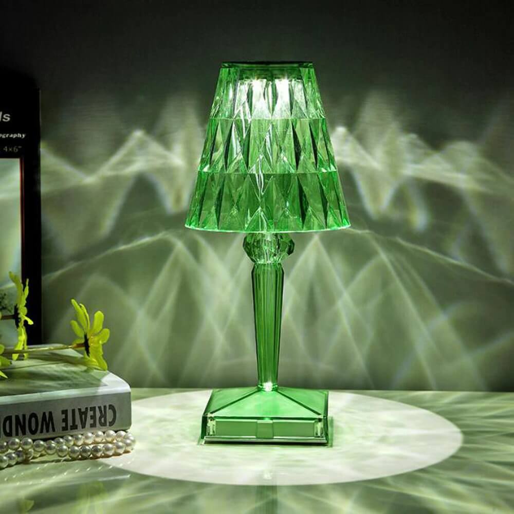 Lámpara de Mesa de Cristal Recargable Elegante para Iluminación Ambiante