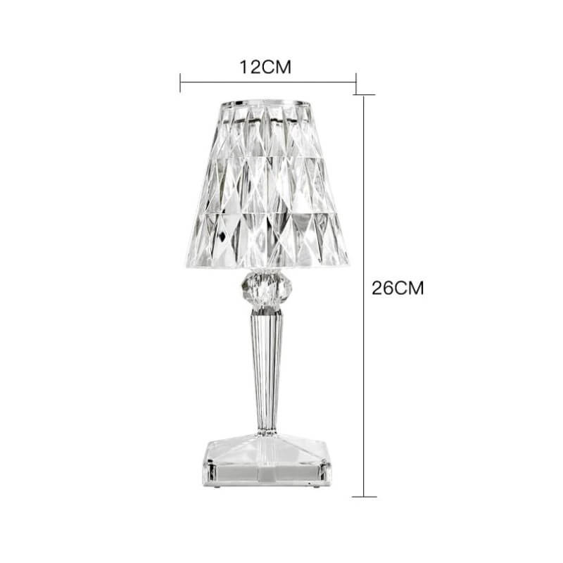 Lámpara de Mesa de Cristal Recargable Elegante para Iluminación Ambiante