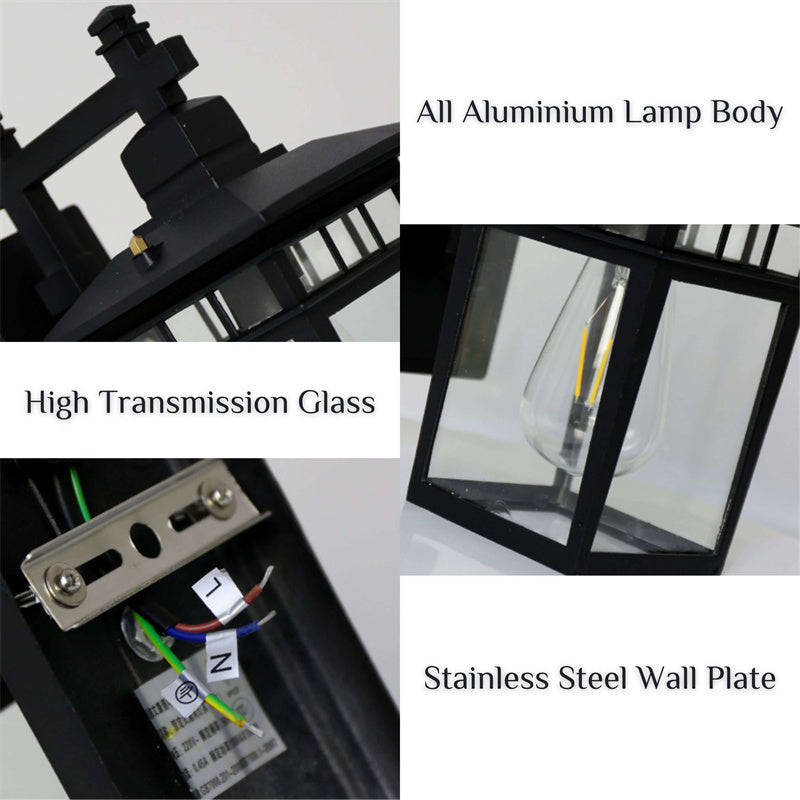 Luz de Pared de Lámpara de Linterna Impermeable para Exteriores