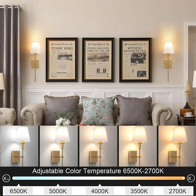 Lámpara de Pared Inalámbrica Recargable 2 Pack con Control Remoto