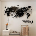 Reloj de Pared Elegante con Mapa Mundi en Diseño Retro 60cm