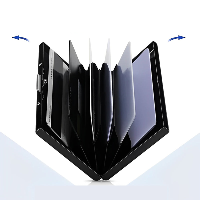 Porta tarjetas RFID de acero inoxidable para hombres y mujeres