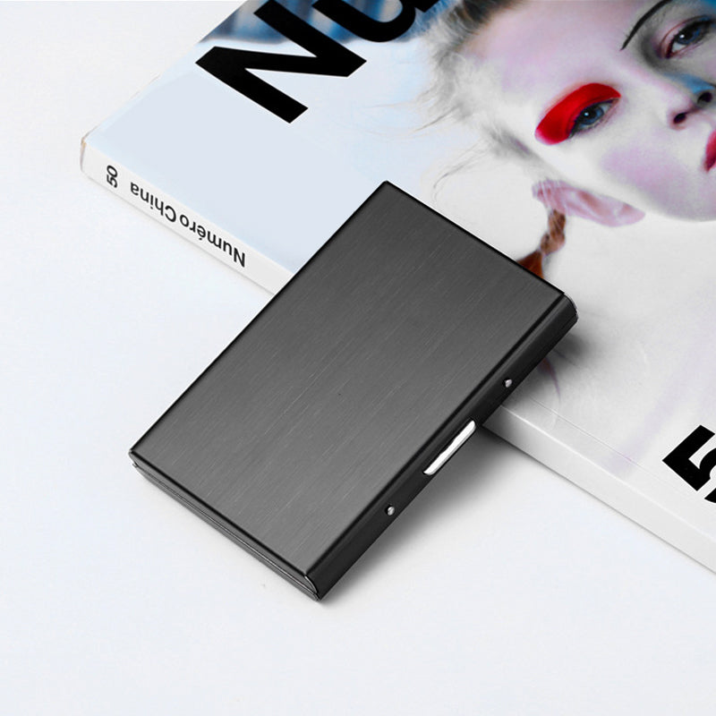 Porta tarjetas RFID de acero inoxidable para hombres y mujeres