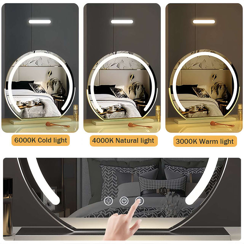 Espejo de Maquillaje LED Inteligente con Control Táctil