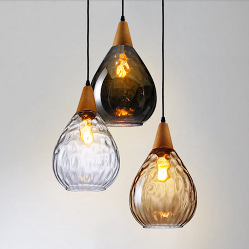 Lámpara colgante de vidrio en forma de lágrima elegante para el hogar