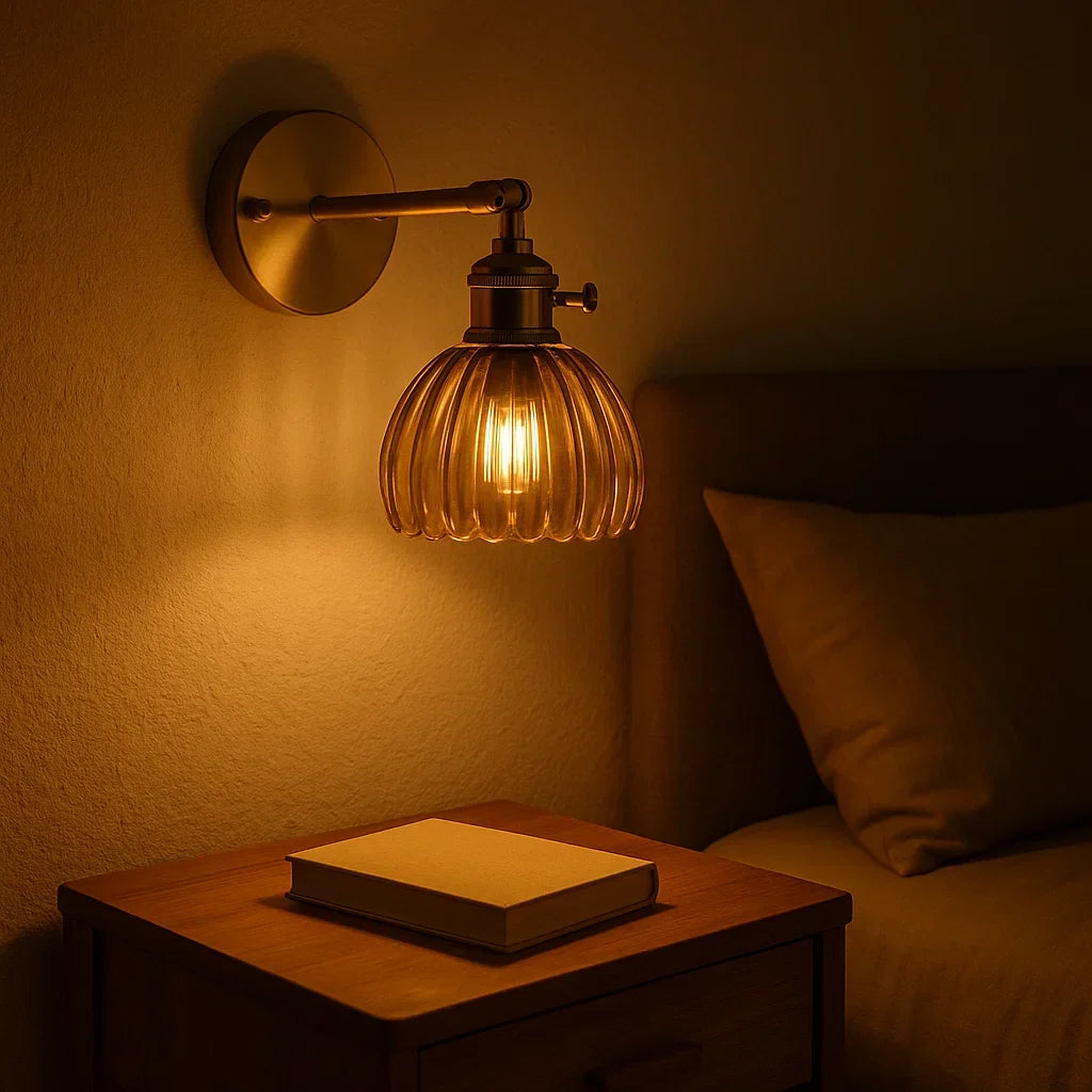 Lámpara de Pared Retro | Diseño de Tulipanes de Vidrio | Iluminación Elegante
