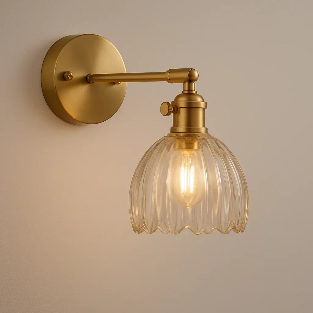 Lámpara de Pared Retro | Diseño de Tulipanes de Vidrio | Iluminación Elegante