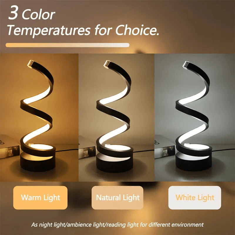 Lámpara de Mesa LED Espiral | Diseño Moderno | Regulable