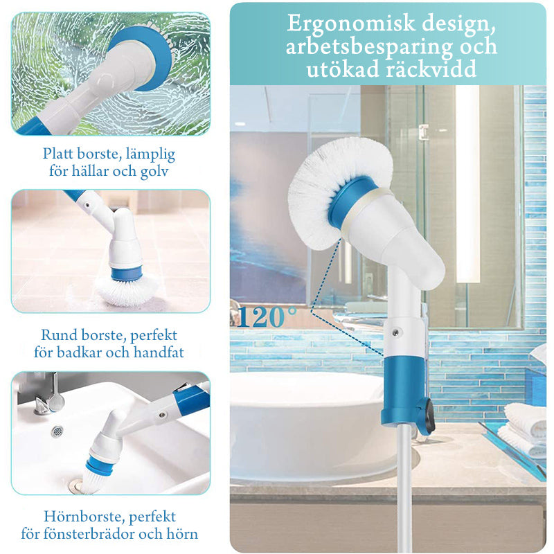 Cepillo de Limpieza Eléctrico Azul - Cabezal de Múltiples Cepillos, Recargable