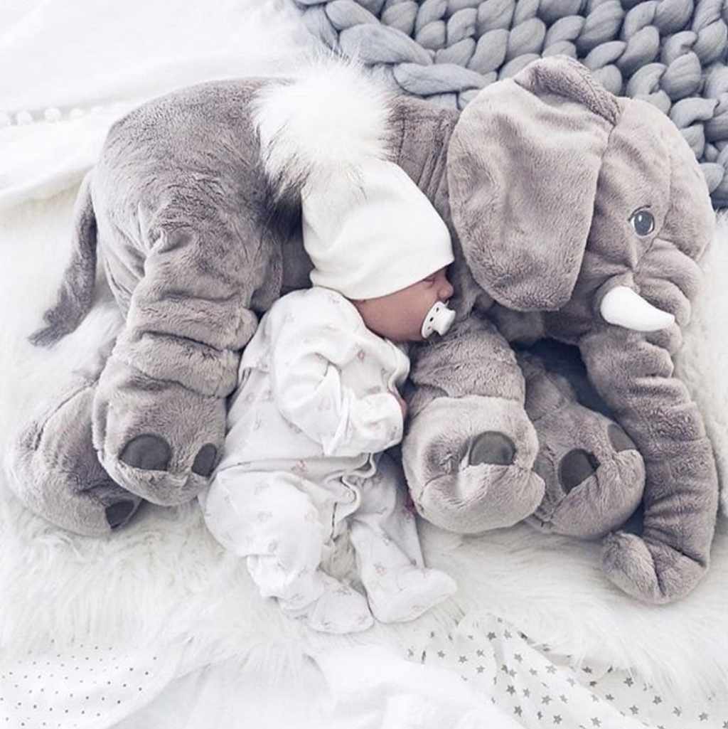 Elefante de peluche | Gran cojín y peluche de elefante para bebés y niños