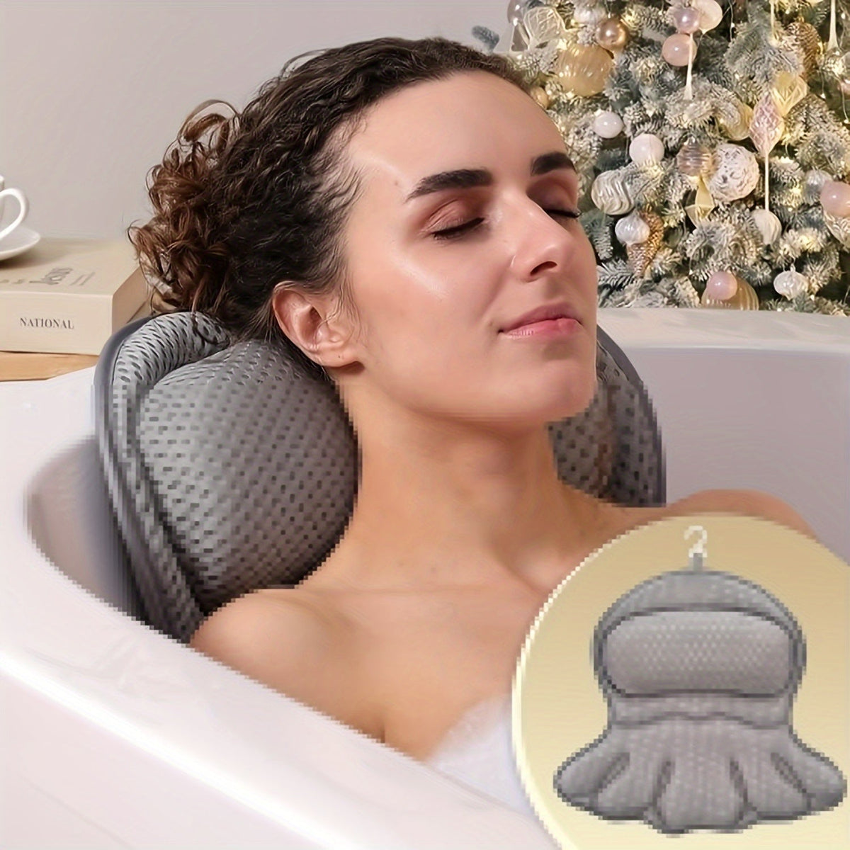 Almohada de Baño Ergonómica de Malla para Spa