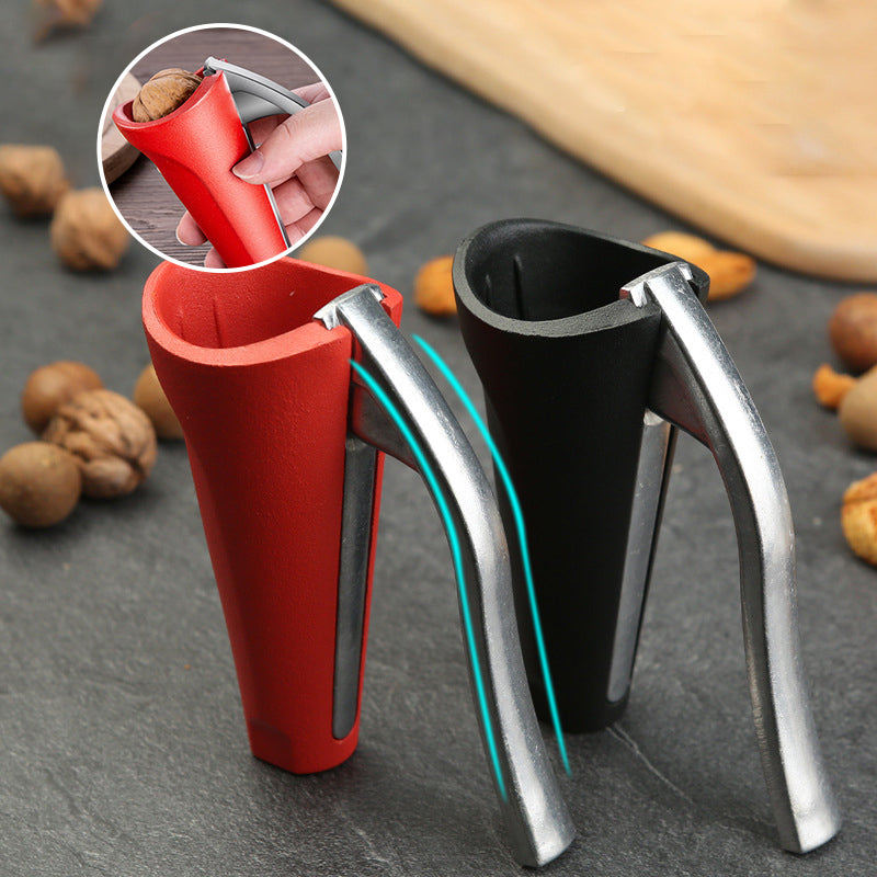 Cascanueces Ergonómico en Aluminio Rojo y Negro