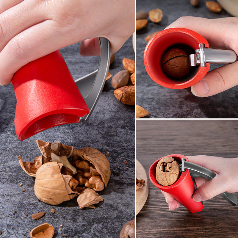 Cascanueces Ergonómico en Aluminio Rojo y Negro