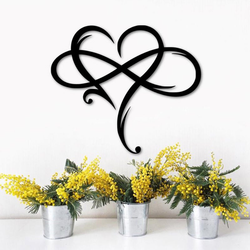 Decoración de pared "Amor Eterno" en acero inoxidable para el hogar