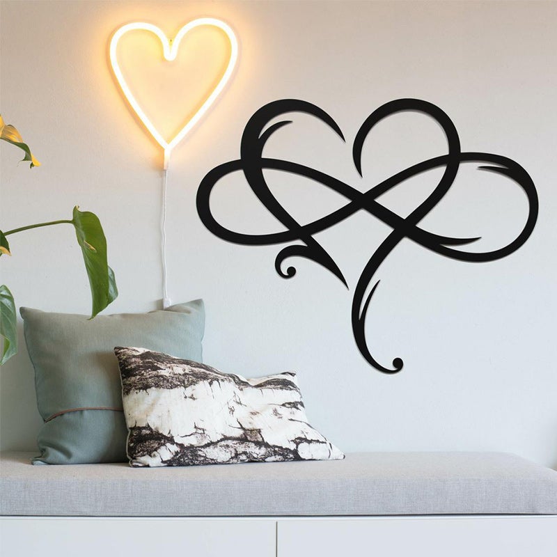 Decoración de pared "Amor Eterno" en acero inoxidable para el hogar