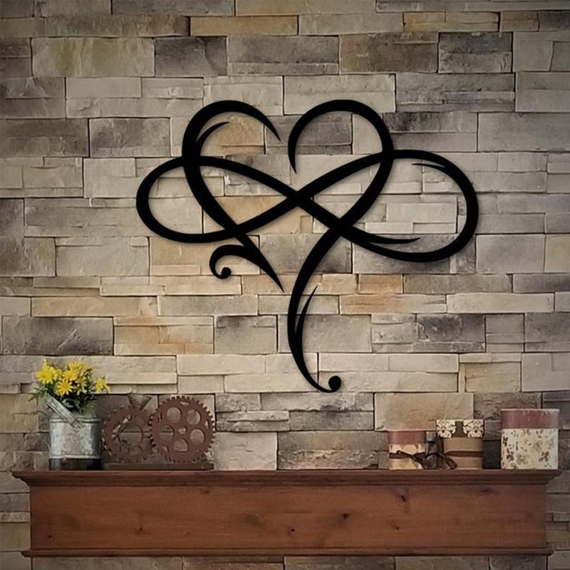 Decoración de pared "Amor Eterno" en acero inoxidable para el hogar