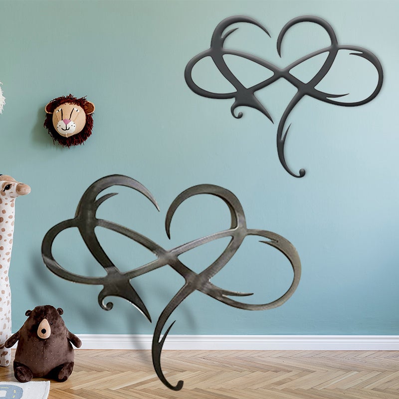 Decoración de pared "Amor Eterno" en acero inoxidable para el hogar
