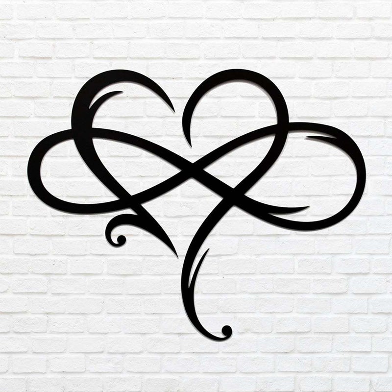 Decoración de pared "Amor Eterno" en acero inoxidable para el hogar