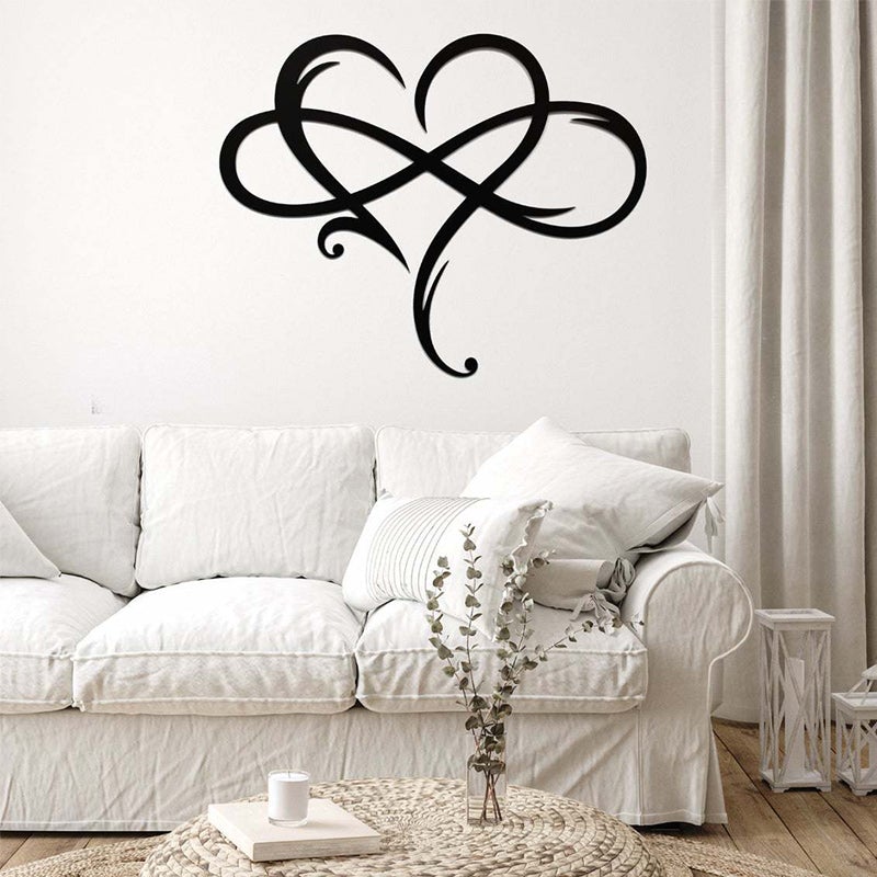 Decoración de pared "Amor Eterno" en acero inoxidable para el hogar